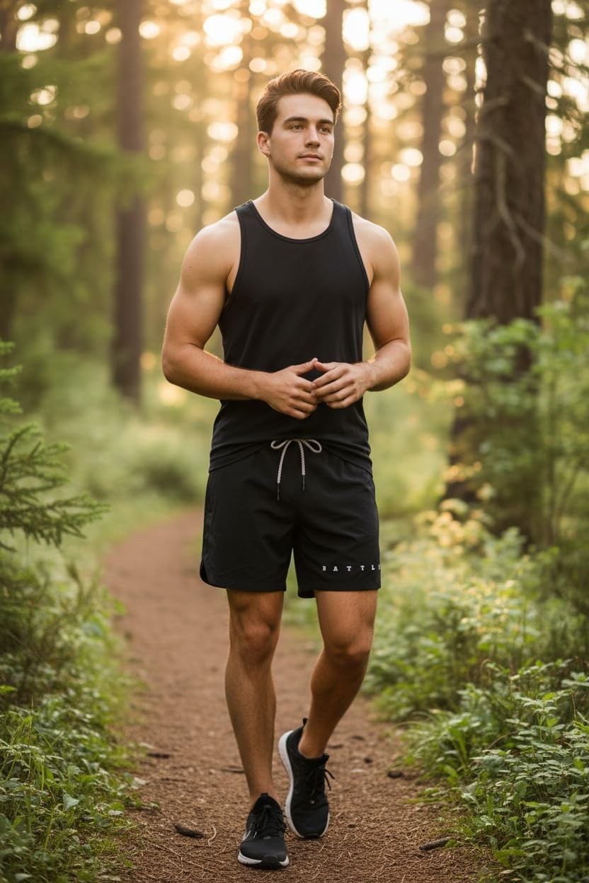 Battle Sports Fly 2.0 Men's Athletic Shorts - Lightweight 7” Inseam Sweat Wicking Drawstring Shorts with Built-in Cell Pocket