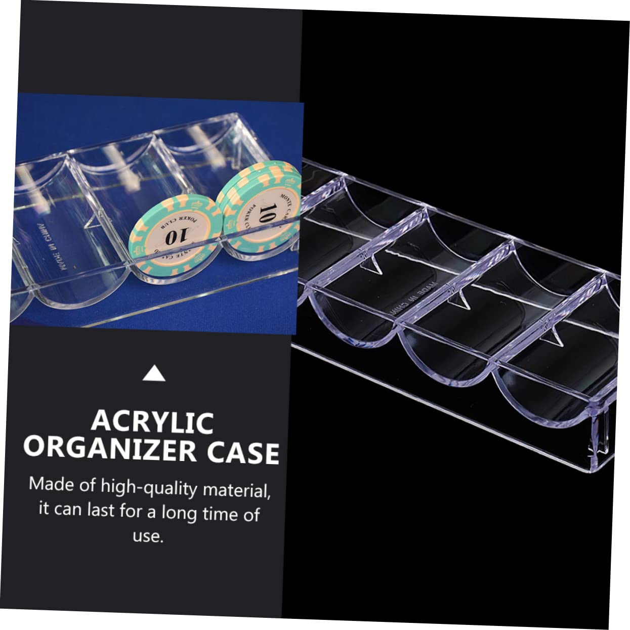Cabilock 3pezzi Scatola Trasparentper Poker Chips Organizer Elegante Con Capacità Di Chips Per Mantenere Ordine Tuo Spazio Di Gioco Per Uso Quotidiano