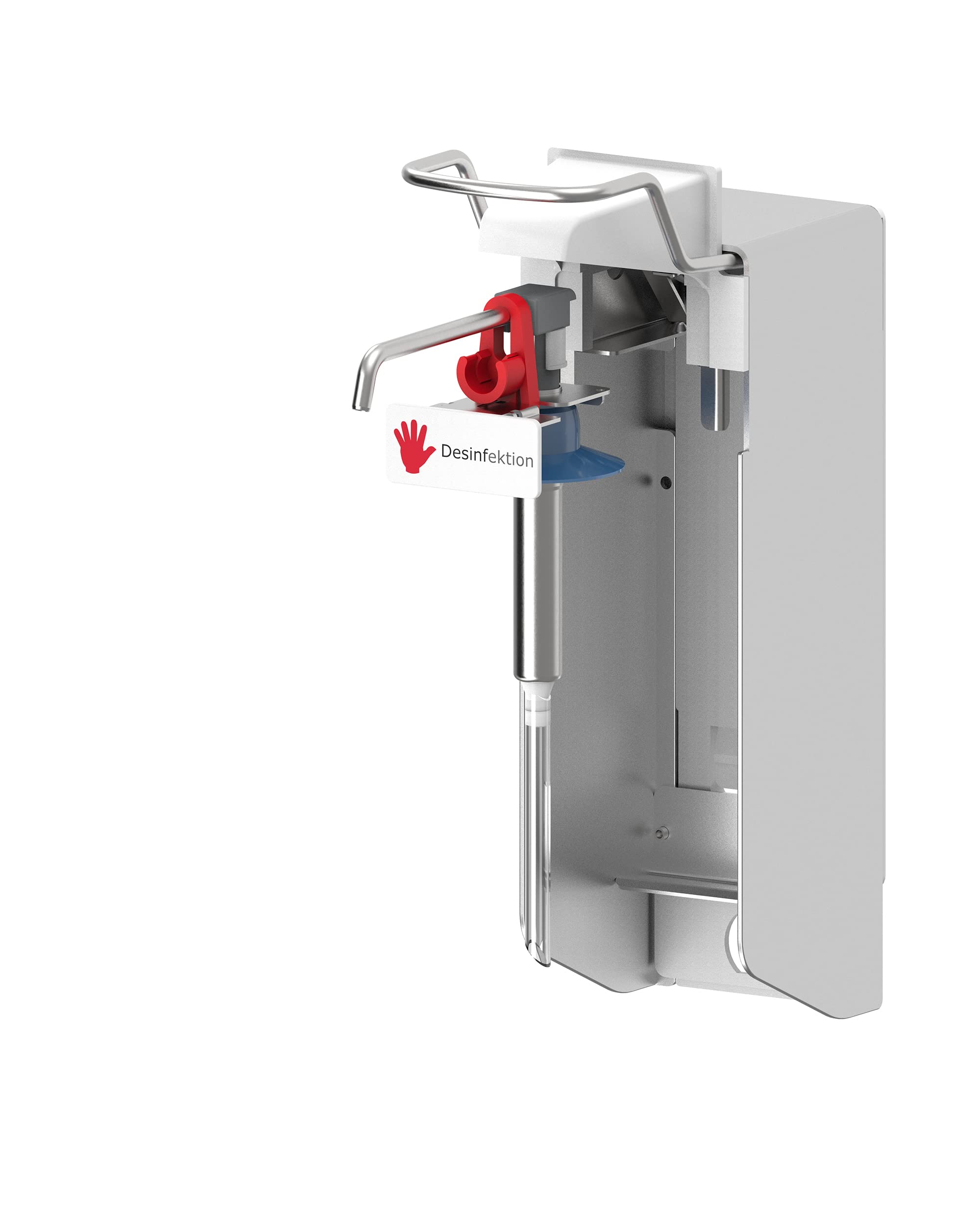 UNIversalspender | gelzenritter UNI-PRO 05 | Eurospender | 500 ml | kurzer Bedienhebel | 25,3 x 8,2 x 17,4 cm | Wandmontage | Aluminium | inkl. Leerflasche | 100% Made in Germany!