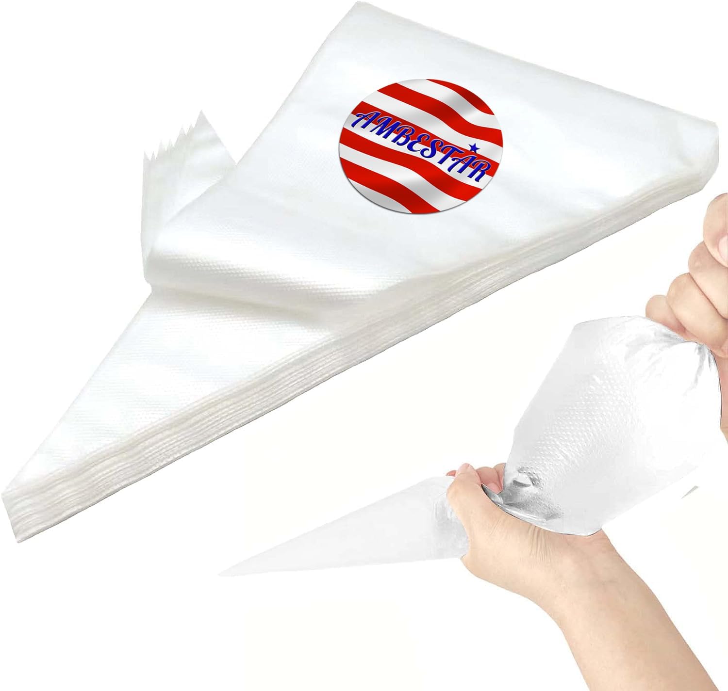 AMBESTAR 18 Inch Tipless Piping Bags for Royal Icing, Extra Thick Anti
