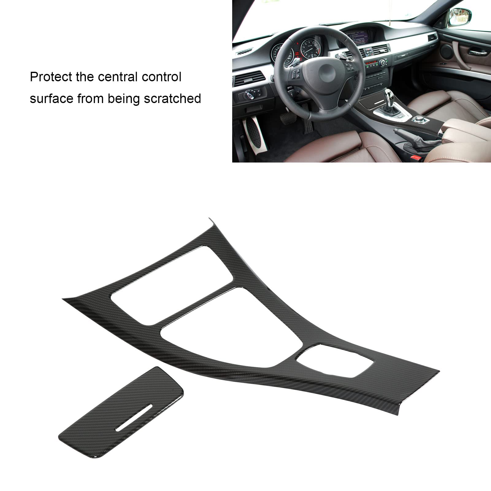 Copertura Pannello Marce in Stile Fibra di Carbonio per Serie 3 E90 2008‑2012 Protezione Consolle Centrale Adesivi Trim