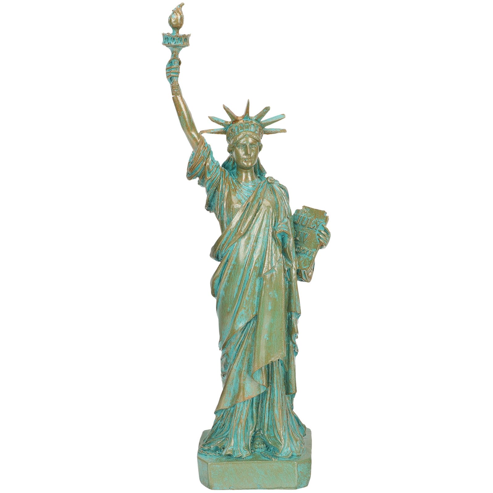Statue Liberté en résine verte et dorée pour décoration de bureau