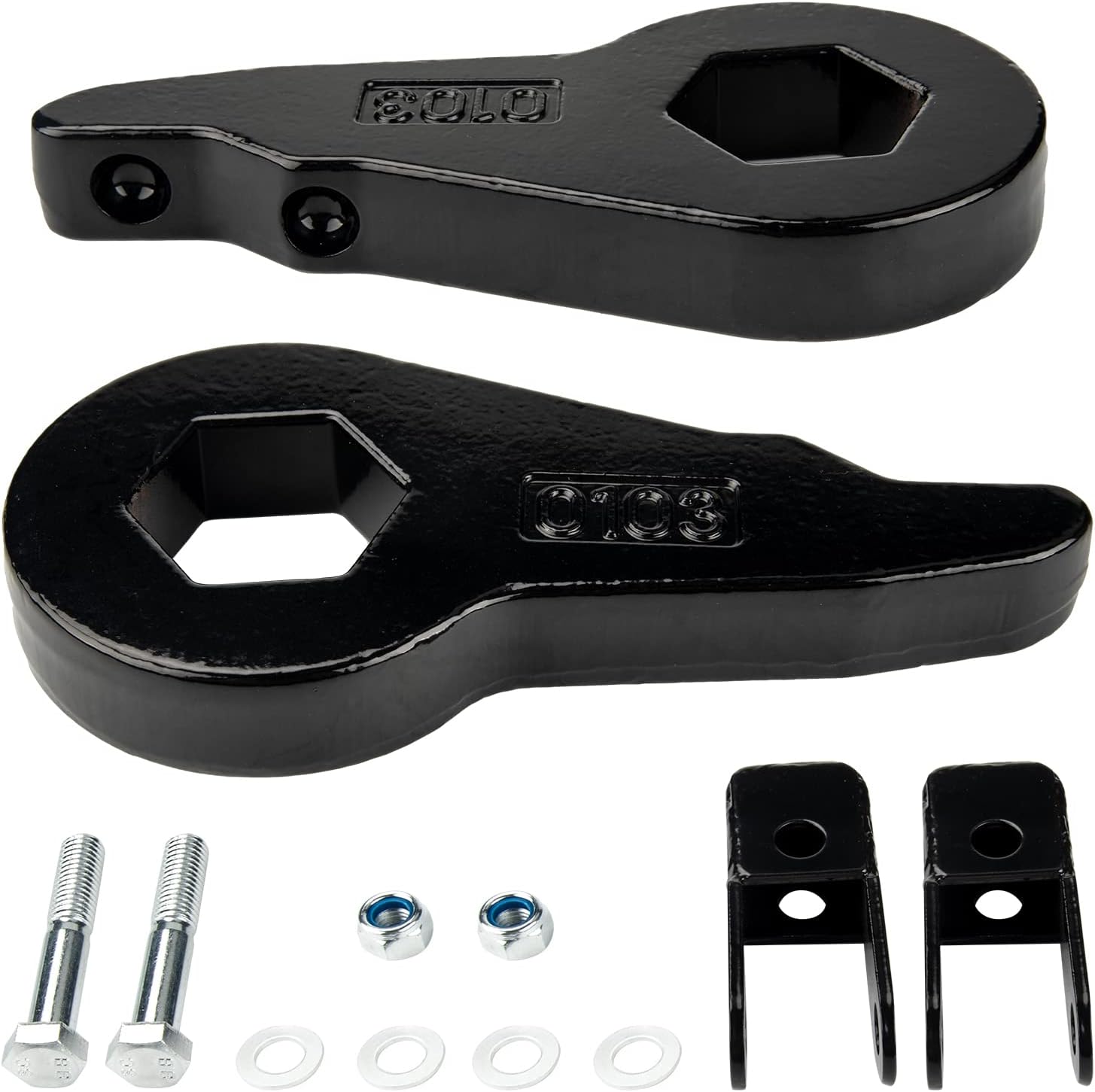 KAX 1"-3" Leveling Kit,Torsion Bars Key with Shock Extender Brackets for 1999-2007 Chevrolet Silverado 1500 4WD,1999-2007 GMC Sierra 1500 4WD, 4X4 6-Lug Forged Suspension Lift Kit