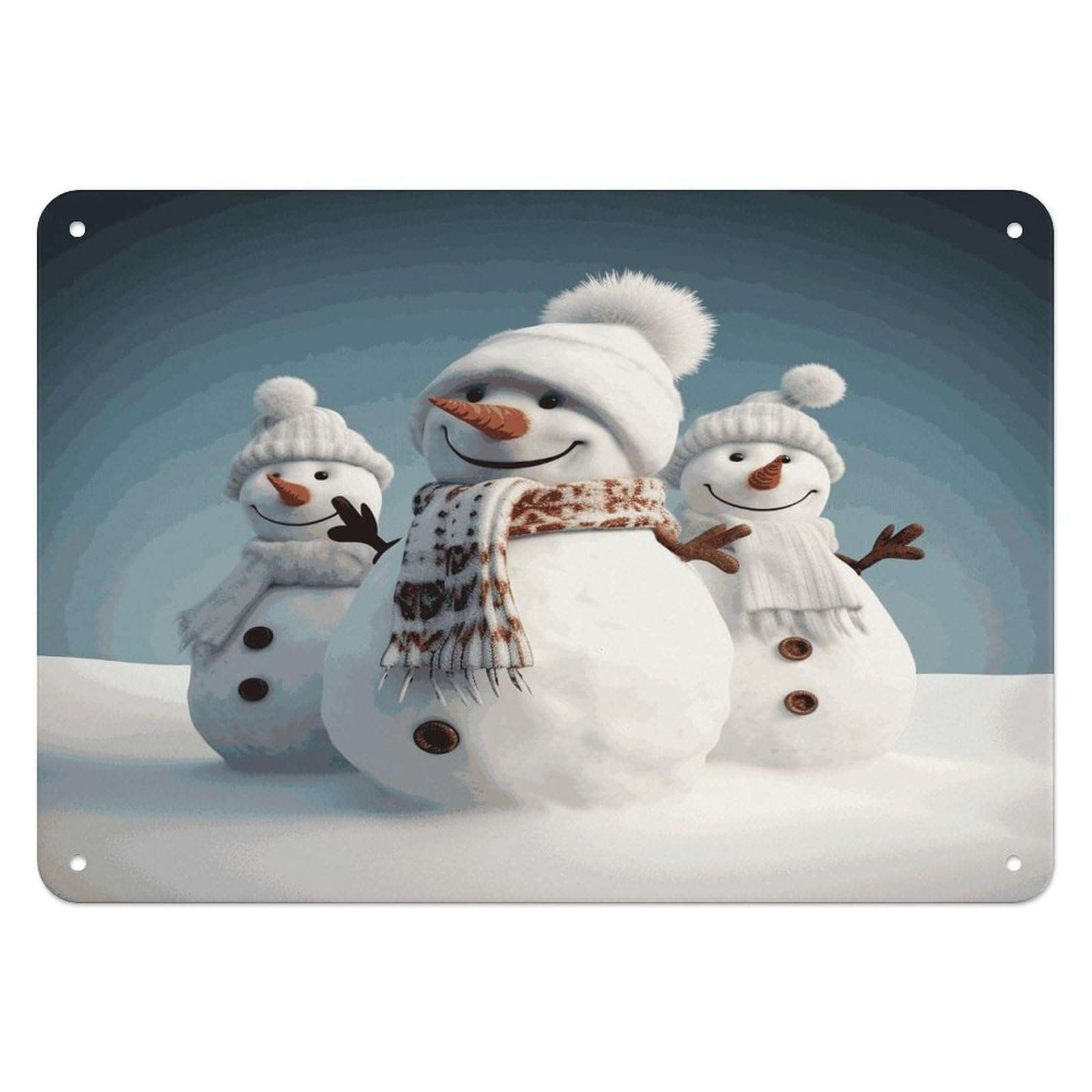 Btcowzrv Style Happy Snowman Metal Sign, 5.5" X 7.9" Tin Wall Decor, Wall Art Plaques For Home Wedding Decor Room Living Room Decoration