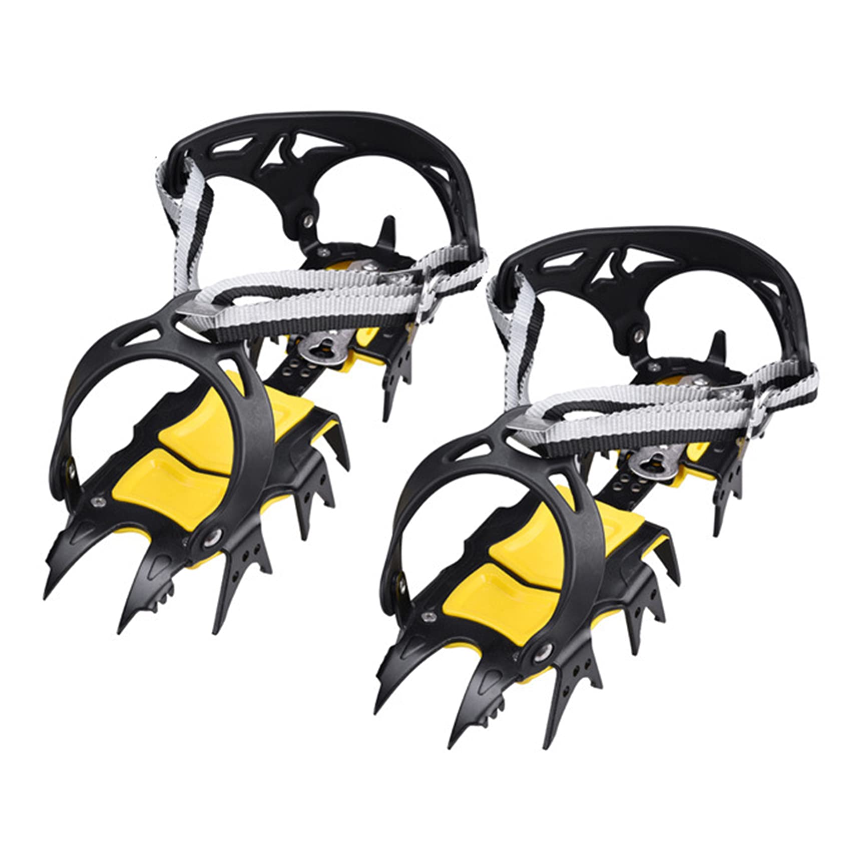 Crampons à neige en acier à 18 dents en caoutchouc TPE extensible et manganèse - Couvre-bottes réglables pour randonnée, marche sur glace et saleté