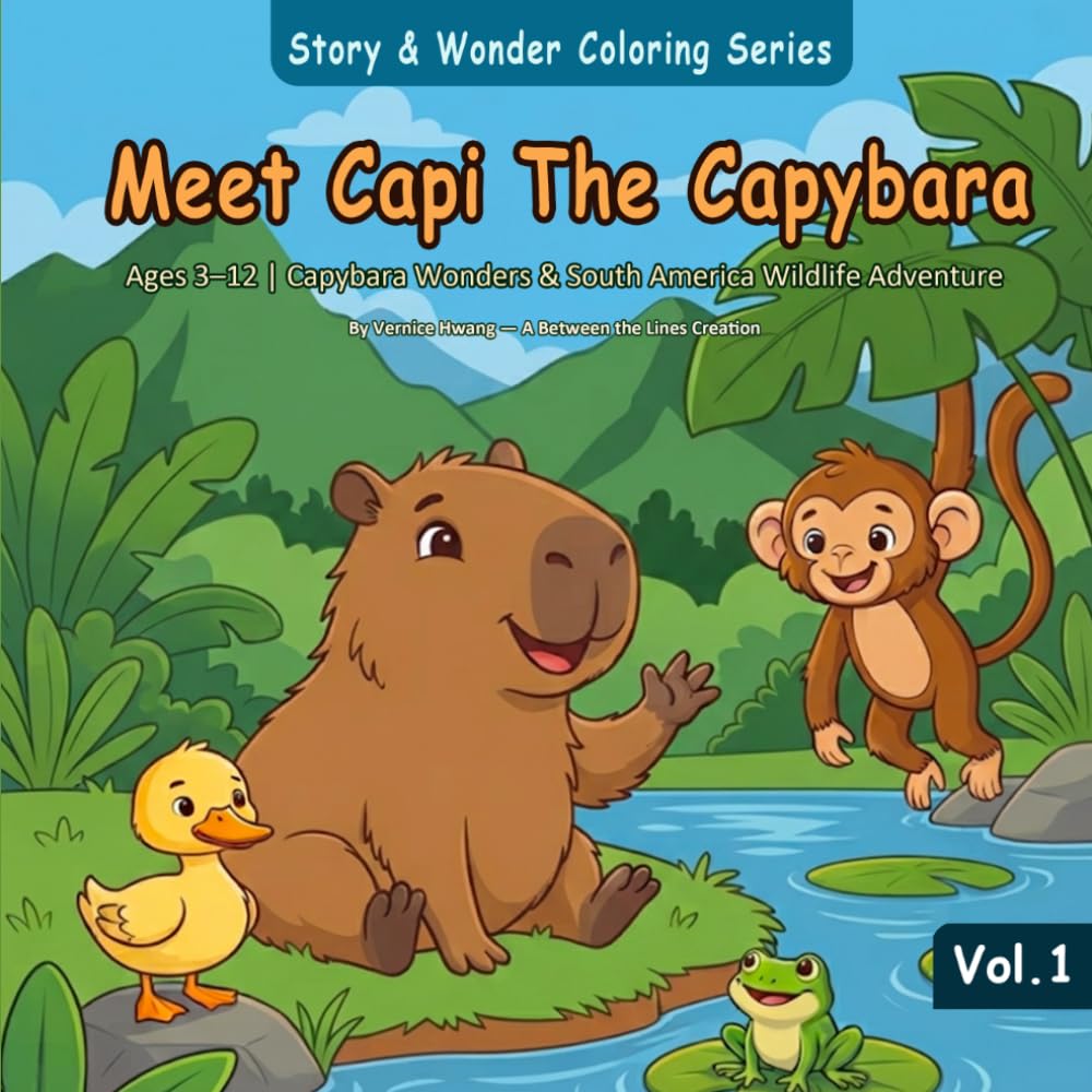 Meet Capi The Capybara: Ages 3–12 | Capybara Wonders & South America Wildlife Adventure (Story & Wonder Coloring Series)