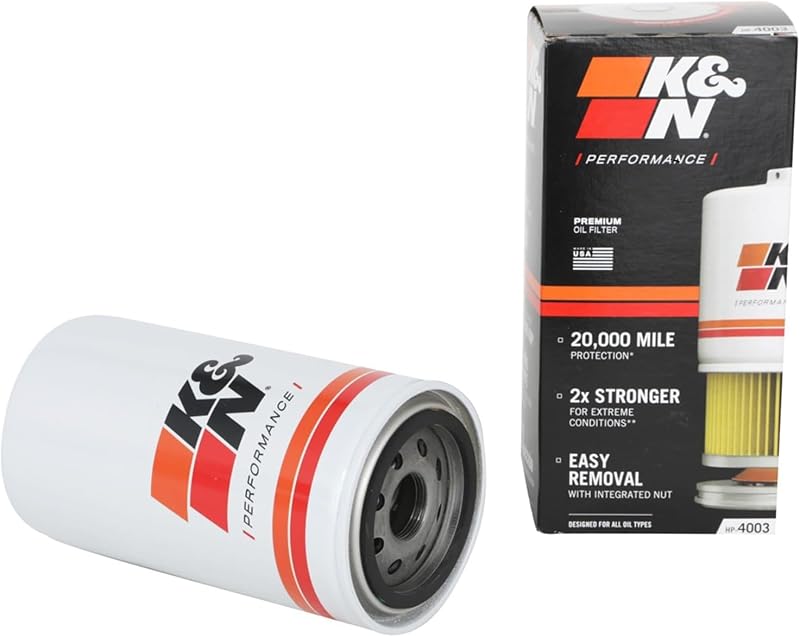 Filtro de óleo automotivo K&N HP-4003 com porca sextavada Wrench-Off para RAM, DODGE e STERLING – Pacote com 12
