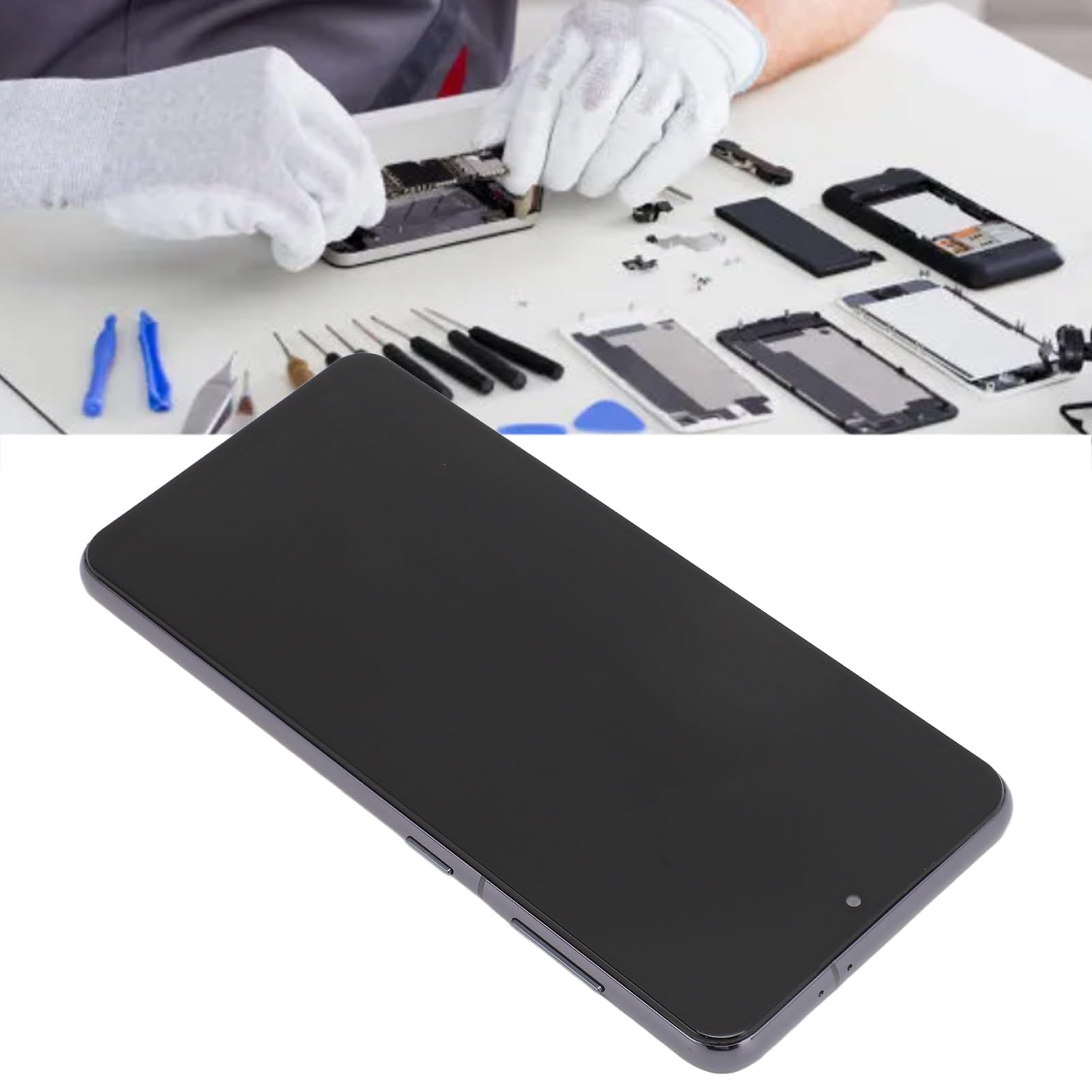 Socobeta Telefon Dotykowy LCD Wymiana Digitizer Ekran Dotykowy o Wysokiej Czułości do S21 5G 6,2 Cala Trwały Zestaw Naprawczy (Czarny)