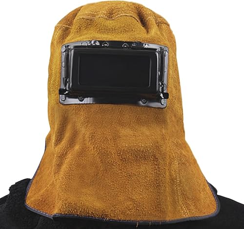 Miniatura 2 de Cómodo casco de soldadura de cuero, soldador de molienda de equipo protector de trabajo sombrero de soldadura llama resistente al calor anti-polvo