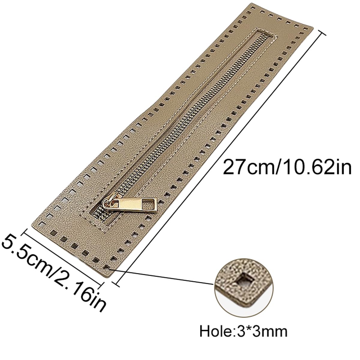 Amazon.com: homeemoh Leather Zipper for Crochet with Holes, 2.16 x