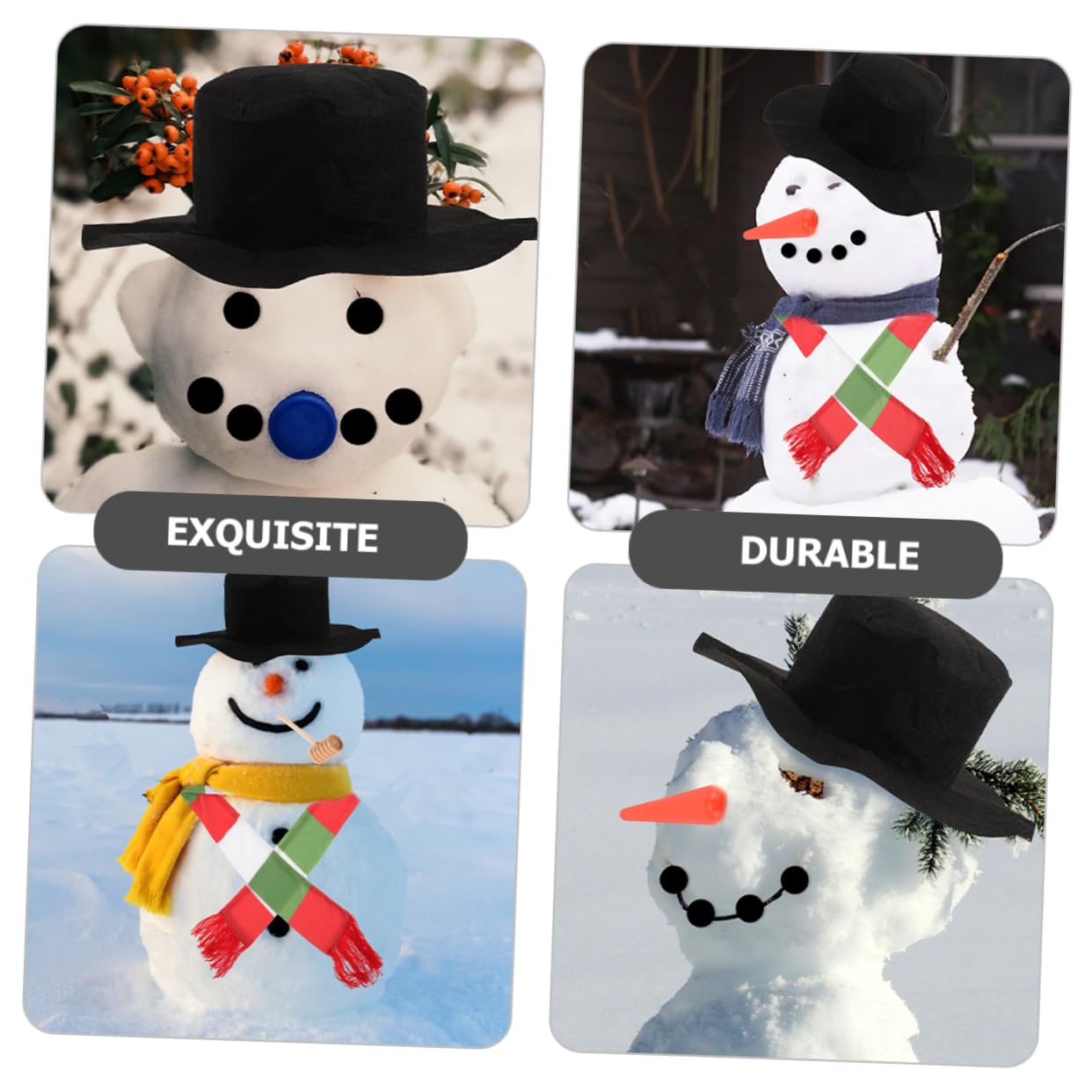PRETYZOOM 4 Sätze Schneemann verkleiden winterdeko weihnachtsbekleidung Schneemann Bausatz selber Machen Weihnachtsmann-Puppen gefälschte Nasen Schneemann- Schneemann-Kleidungszubehör