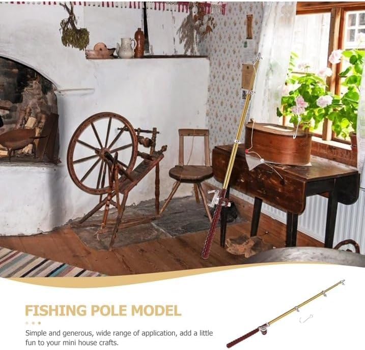 1/12 Miniature Fishing Pole Dollhouse Decoration Accessories,Miniature Fishing Pole,Dollhouse Accessories,Dollhouse Décor - Image 3