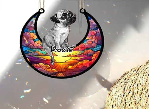 Vista 186 de LOVELYPOD Adorno de Navidad personalizado de perro pastor alemán, atrapasoles conmemorativo, adorno de Navidad de pastor alemán con nombre, pérdida