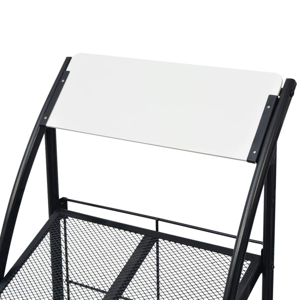vidaXL Stojak na gazety/czasopisma 47x40x134 cm czarny i biały A4