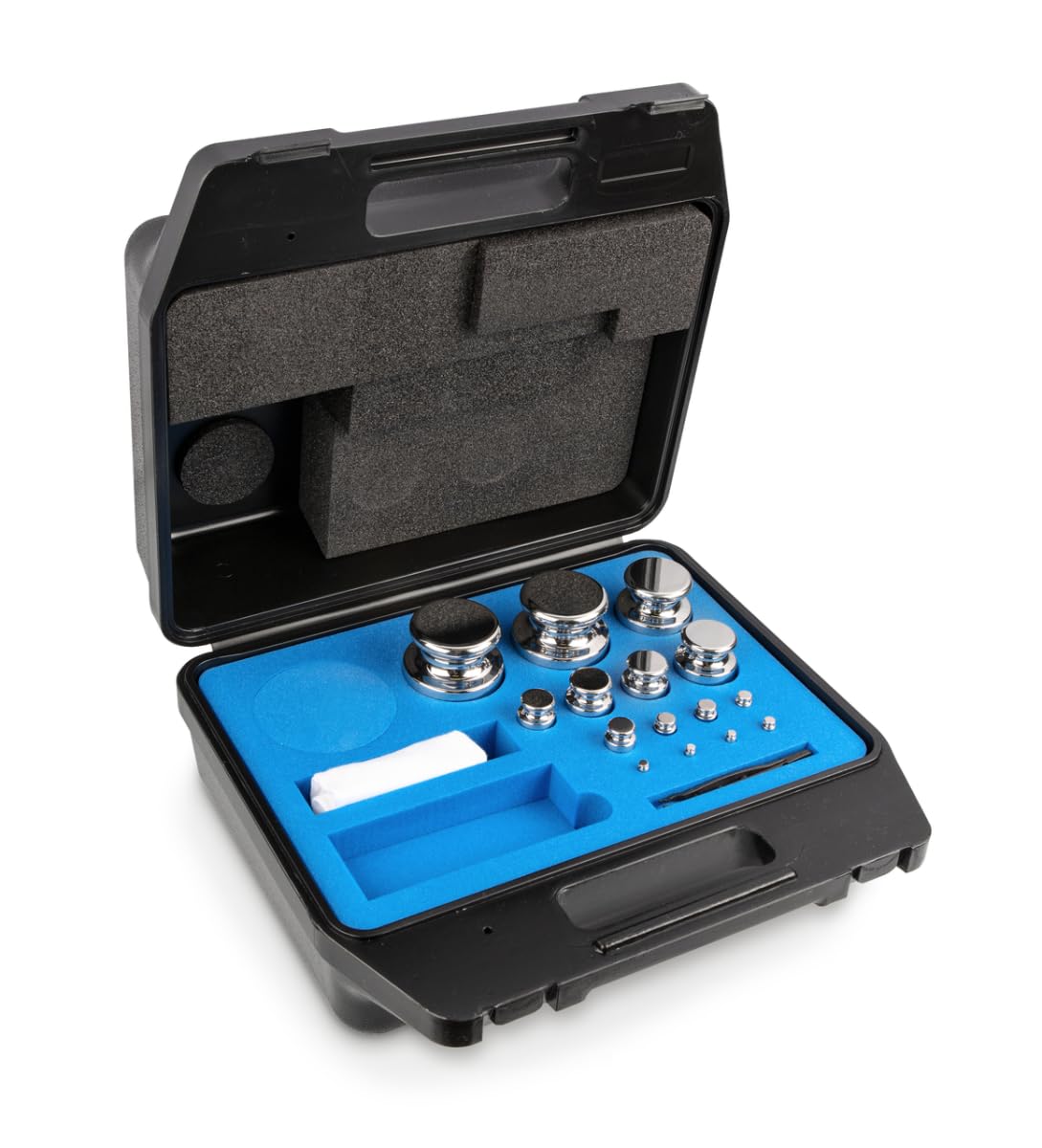 Kern 314-074 + 962-320 - Juego de pesas, clase E2, forma de botón, Acero inoxidable pulido, con certificado de calibración DAkkS