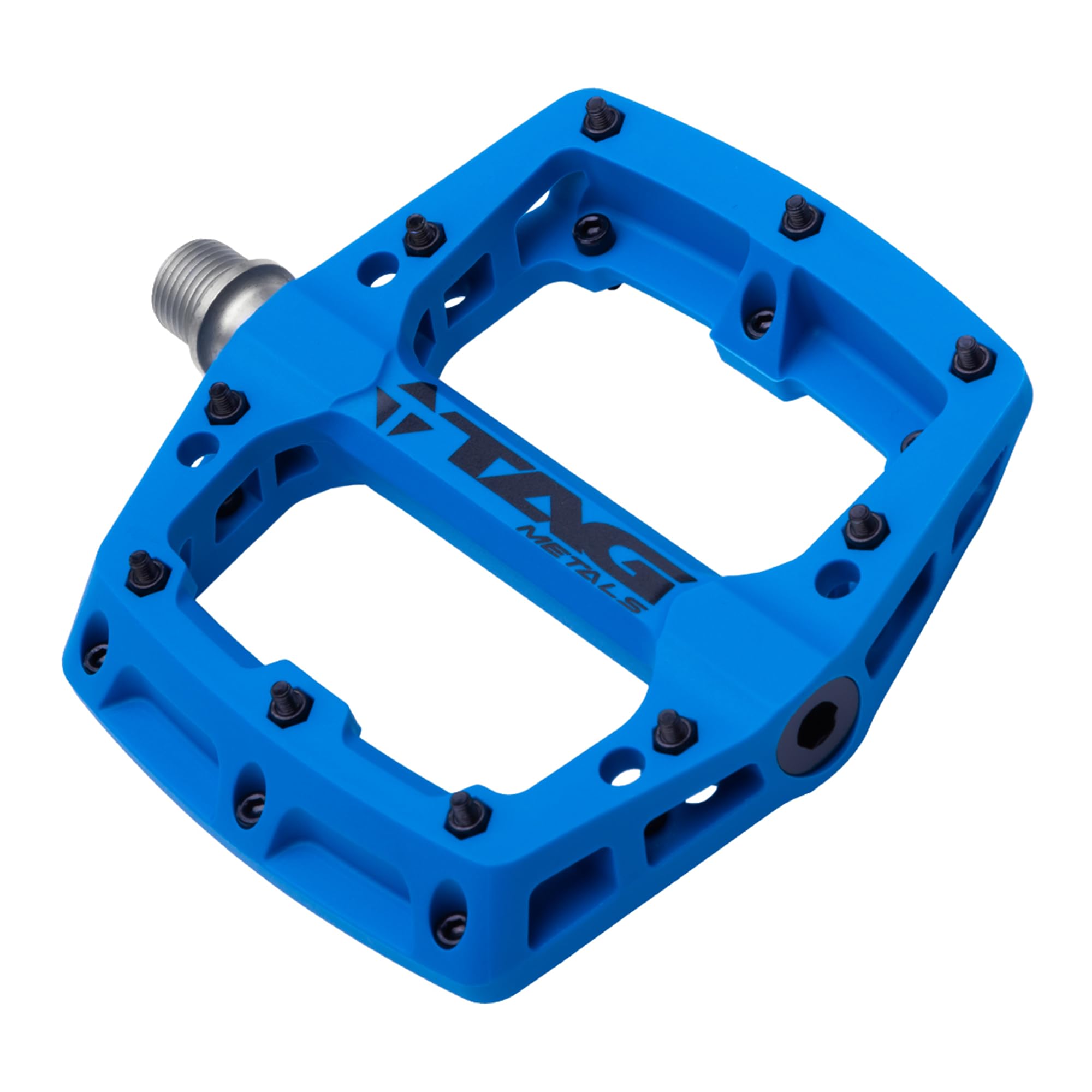TAG Metals T3 Nylon MTB Pedals 9/16" Axle โ Durable, Lightweight Platform Pedals with Anti-Slip Pins, Ideal for Mountain Biking and BMX (Blue) โ image 1