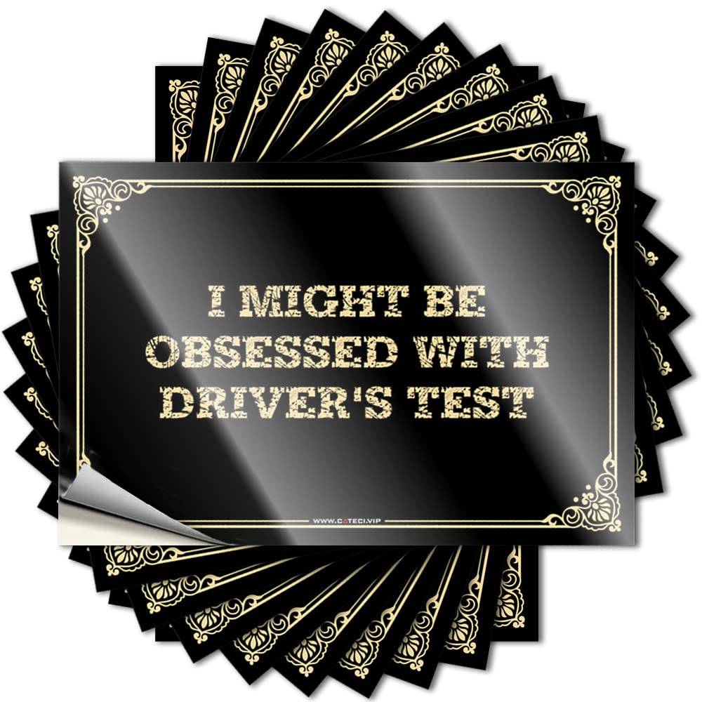 Stickers Essentials Crazy I Might Be Obsessed with Driver's Test for Bathroom - Tiki Easy Peel Removable(8X12CM)