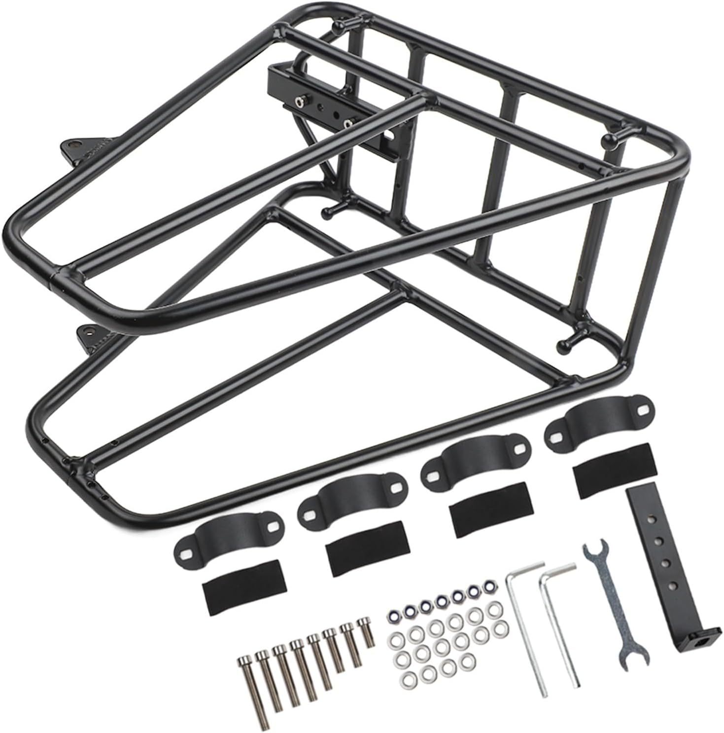 Bike Front Rack, Metal Pannier Rack Bike Luggage Rack Ebike Carrier Cargo Luggage Shelf Front Fork Rack For Bicycle Shopping