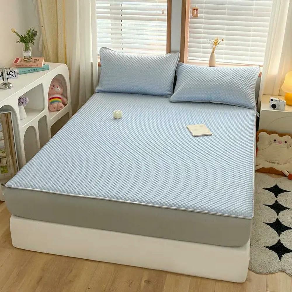 Tapete Doudou de seda fresca de verano, color sólido, totalmente cerrado, lavable a máquina, suave y transpirable, para bebés, zona de juego segura, ideal para la comodidad del bebé.