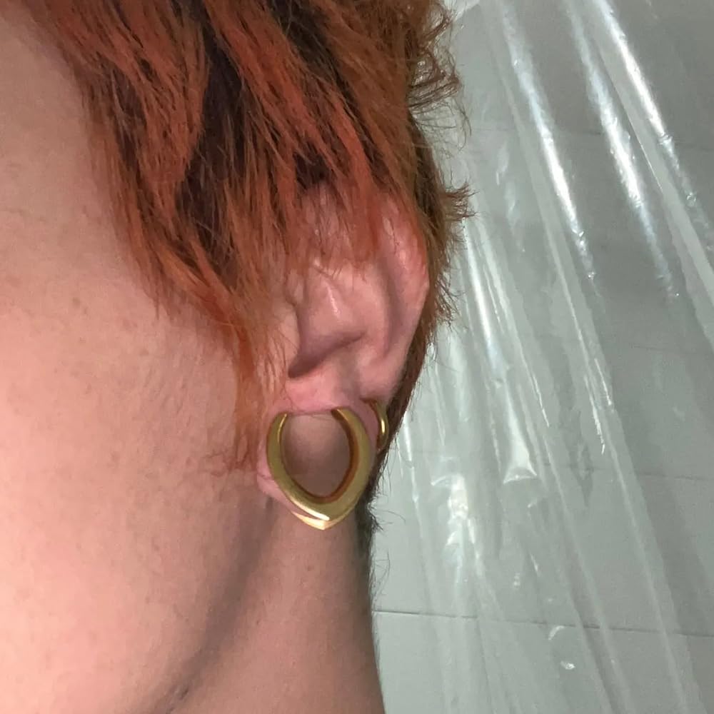 Vankula Dilatatori Lobo Sella tunnel dilatatore orecchie in Acciaio inossidabile lobi piercing espansori Gioielli Uomo Donna 6mm a 25mm
