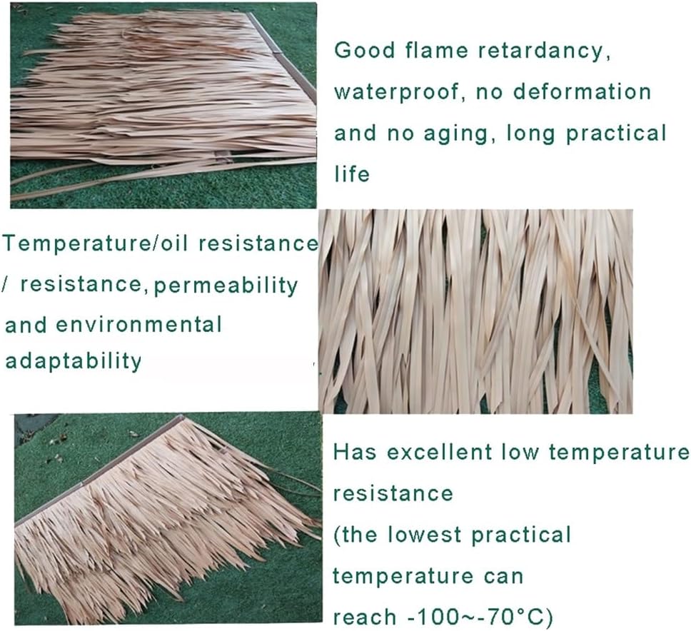 Fake Thatch Brick Thatch Palm Grass Roll Simulated Artificial Thatch Grass Grass Artificial Plastic Gazebo Thatch Roof Flame Retardant Plastic Thatch(Yellow e,6pcs)