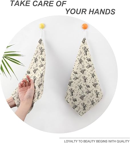 Miniatura 4 de Decorative Hand Towels for Bathroom - Retro Western Cowboy A Print Soft Absorbent Small Bath Hand Towels for Kitchen, Farmhouse, Spa, Hotel, Guest