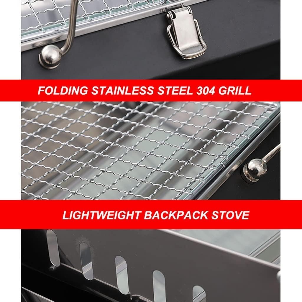Camping Stove, Wood Burning Stoves Wood Burning Camping Stove,Folding Stainless Steel 304 Grill Small Portable Backpacking Stove,Hiking Camping Picnic BBQ Hiking Stove For Picnic BBQ Camp Hiking With