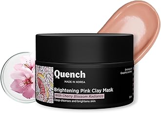 QUENCH BOTANICS Brightening Pink Clay Mask | Korean Clay Mask with Cherry Blossom & Kaolin Clay | Made in Korea (50ml)