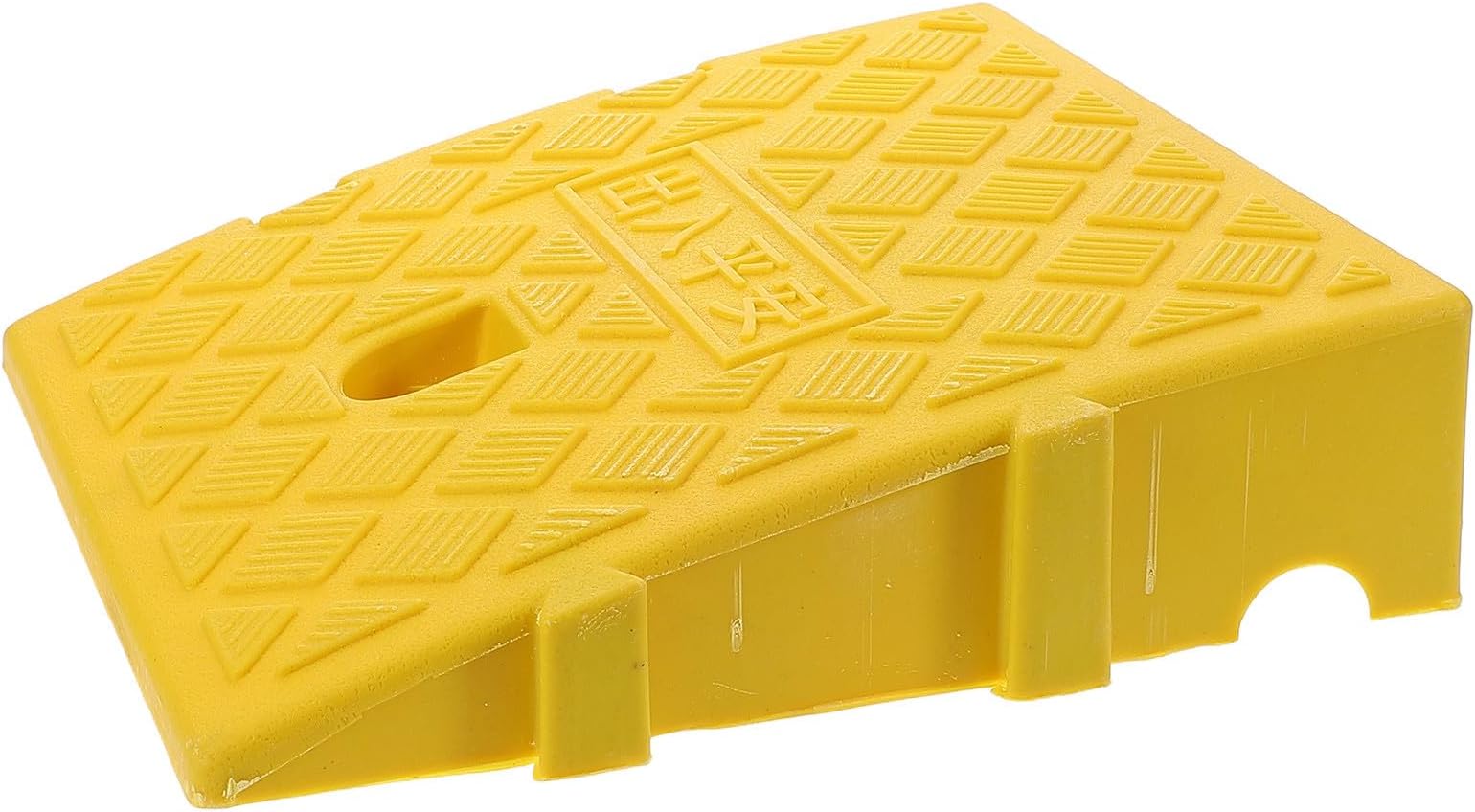 Plastic Curb Ramp 25x27x7cm Yellow Rubber Triangle Slope Pad for Driveway Steps Wheelchair Loading and Outdoor Cord Protection
