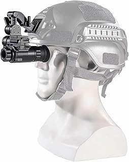 Digital Night Vision Goggles Monocular for Adults, Helmet Mounted HD Night Vision Scope with Photo and Video Shooting, NVG Visual Distance 200M for Hunting, Camping, Surveillance - GOYOJO