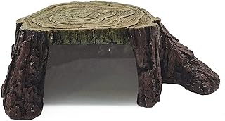 Reptile Habitat Cave Tortoise Basking Platform Turtle Tree Stump Hideout Cave Lizard Dock Resting Terrace Terrarium Accessories Aquarium Decor for Tortoise Lizard Chamelon Gecko Iguana