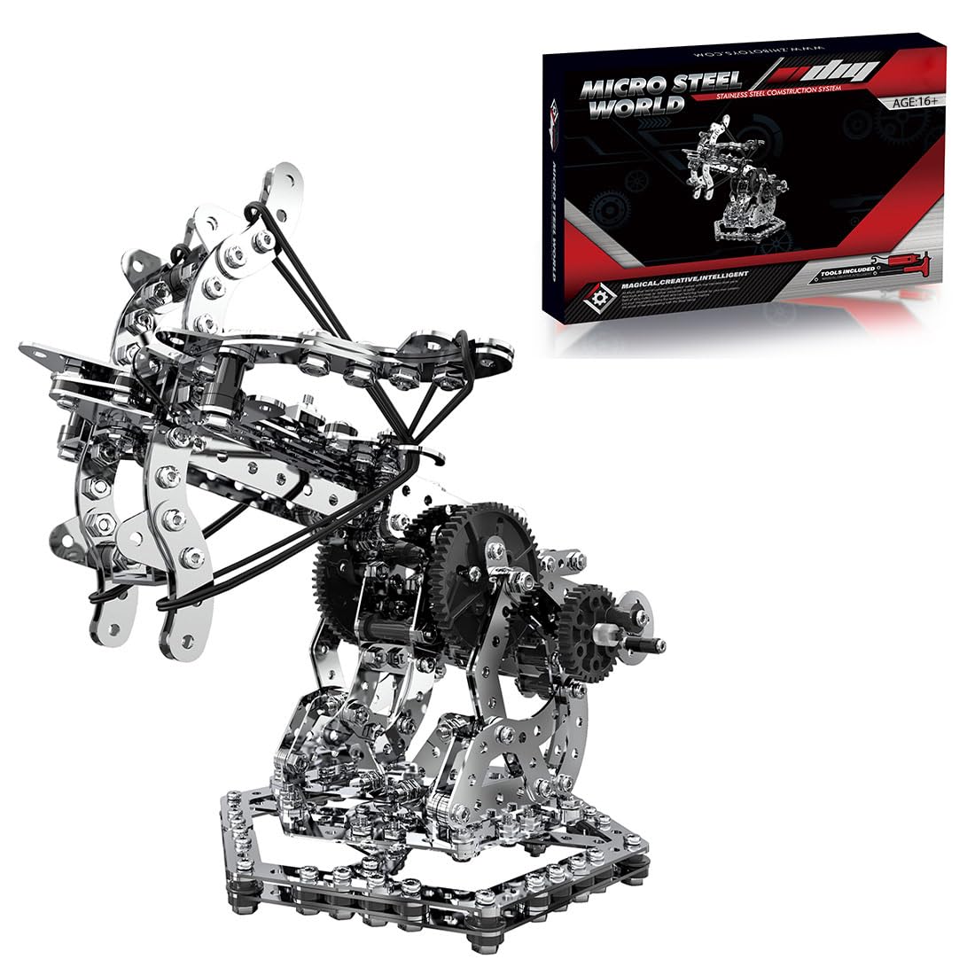 Zestaw metalowych puzzli 3D, mechaniczny smok, kusza, model, zestaw montażowy dla nastolatków i dorosłych (812 szt.)