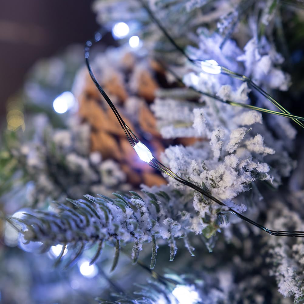 Catena Luminosa 200 metri 2000 LED Filo di Rame Verde Bianco Freddo, Impermeabile per Interni/Esterni con Telecomando 8 Modalità per Albero di Natale, Patio, Giardino, Cortile