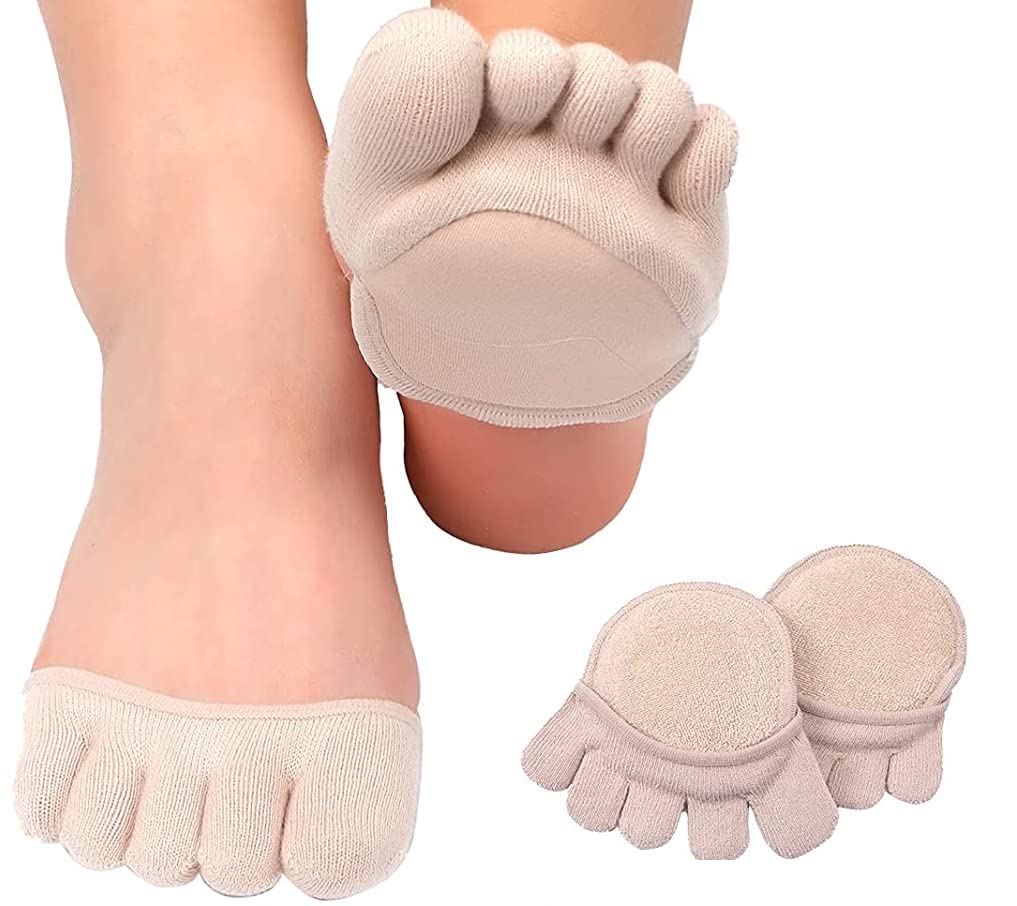 Women Five Toes Forefoot Pads Half Insoles Foot Socks Invisible Protector Pain Relief Forefoot Pads Multicolor 1 Pair-image-15