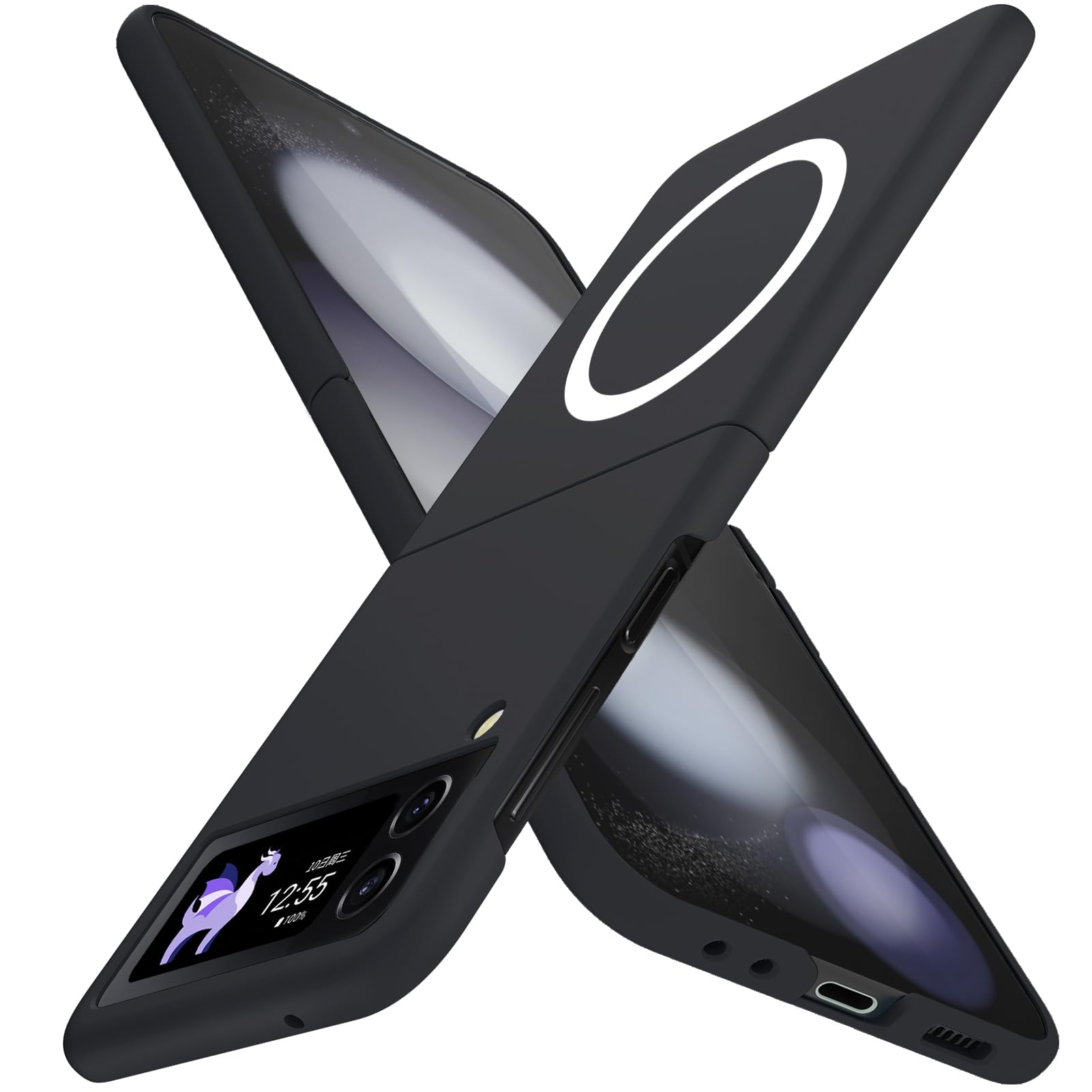 Amazon.co.jp: Galaxy Z Flip4 ケース MagSafe付き マグネット充電対応 