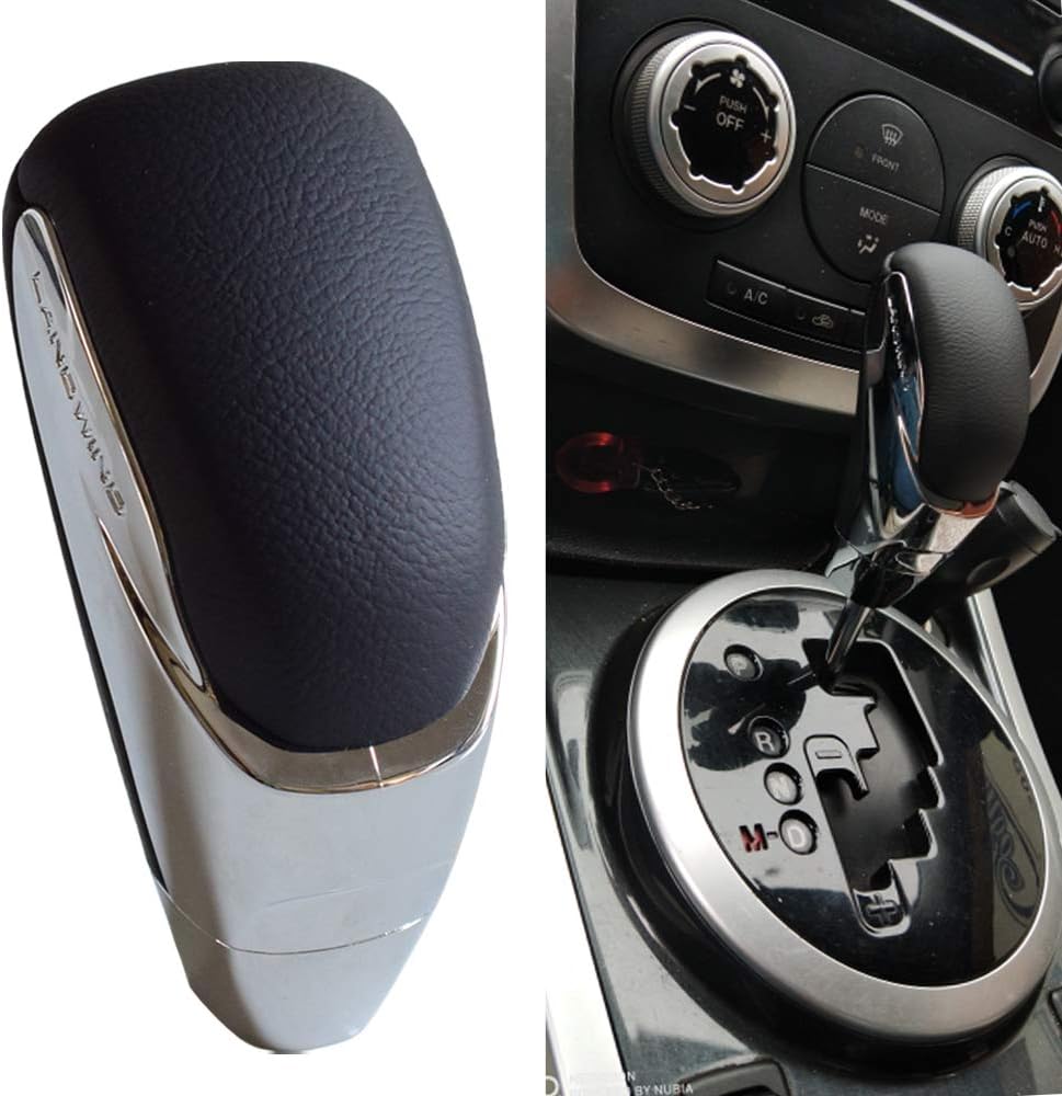 Genuine Leather Automatic Shift Knob for Mazda 3,5,6,8, MX-5, CX-5, CX-7, CX-9 - Easy Install, Stylish Upgrade