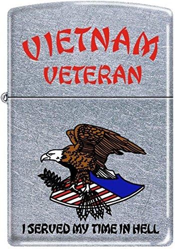 Vietnam Veteran ~ I Served My Time ~ Chrome Zippo Lighter