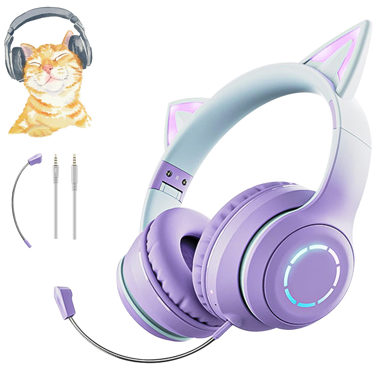 ゲーミング ハッカーN550 RGB LED 有線オーバーイヤーヘッドホン