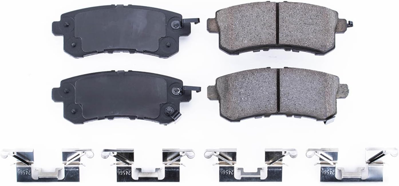 PowerStop Rear Brake Pads For Infiniti QX56 2011-13 |QX80 2014-24 |Nissan Armada 2017-24 - Z17 Ceramic Brake Pads With Installation Hardware, 17-1510