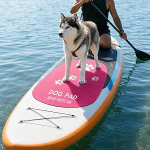 Pet Surfing Traction Pad, PVC Anti-Slip Dog Paddleboard Pad Paw Pattern