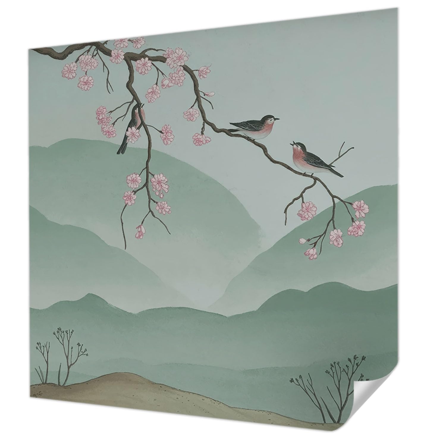 Papier peint adhésif panoramique 250x250 cm sérénade japonaise Tulup