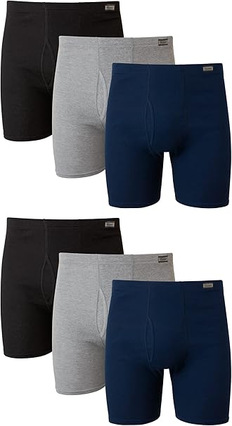 Hanes Boxer Briefs Pack, Moisture-Wicking Underwear for Men, Cool & Breathable Cotton