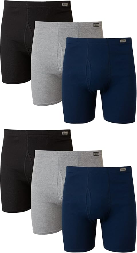 Hanes Boxer Briefs Pack, Moisture-Wicking Underwear for Men, Cool & Breathable Cotton