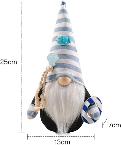 Miniatura 6 de Decoraciones de peluche de gnomo sueco, gnomos del 4 de julio, gnomos sin rostro, festival azul profundo, muñeca náutica del océano,
