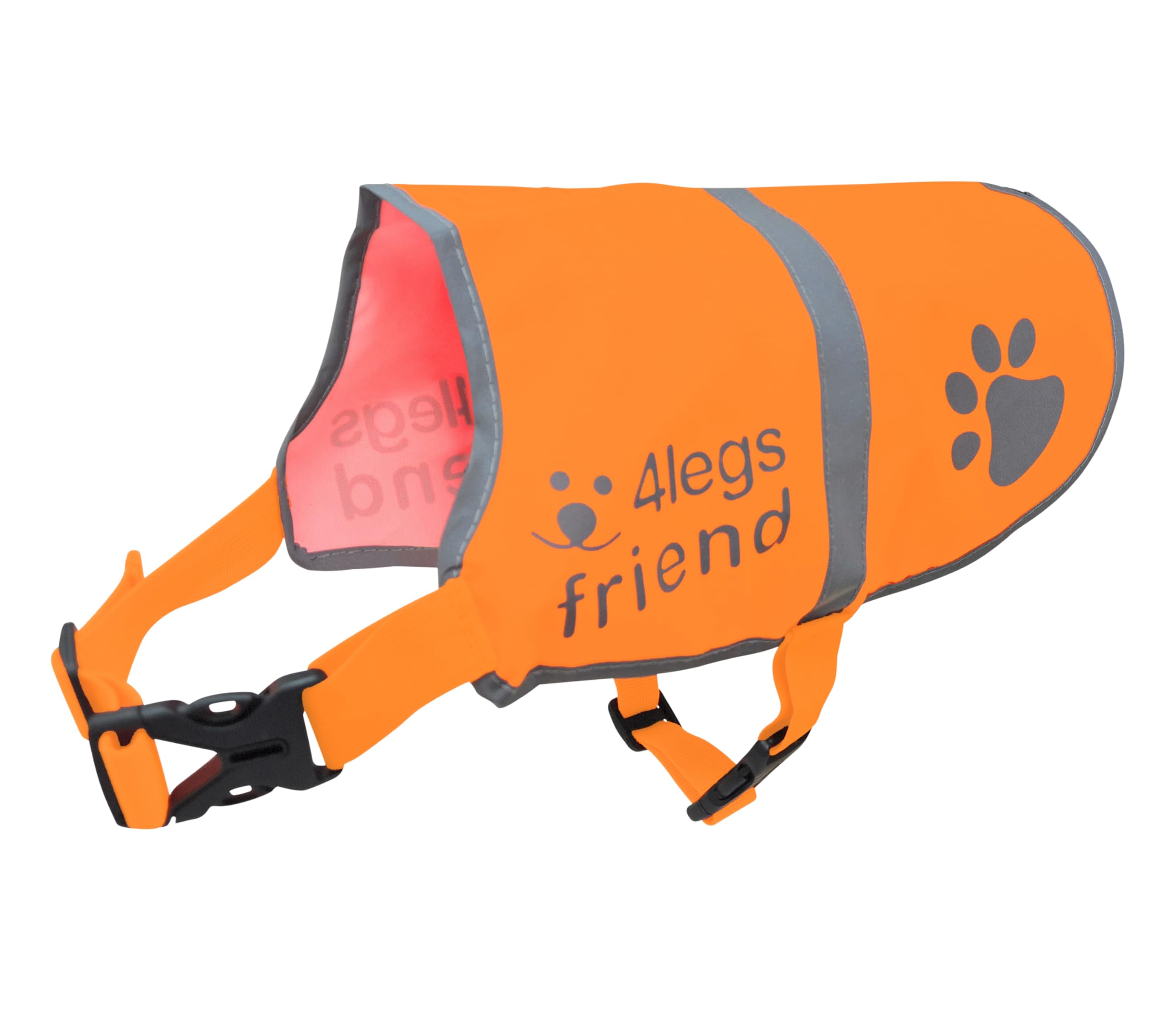 Gilet de sécurité réfléchissant léger avec Trou pour Laisse - 5 Tailles - Sangles réglables à Boucle, Haute visibilité - Protège Votre Chien des Voitures et des Accidents de Chasse (X-Large, Orange)
