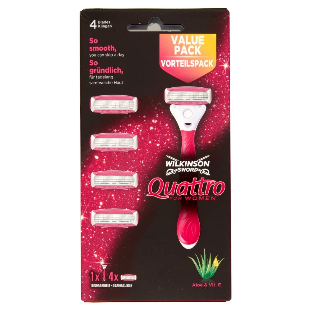Wilkinson Sword Quattro For Women 4 - Cuchillas de afeitar + 1 cuchilla