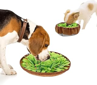 Snuffle Mat for Dogs, Slow Eating Interactive Mat Bowl with Adjustable Drawstring for Cat Dog Kitten Puppy Rabbit, Portable Treat Dispenser for Travel, Indoor Outdoor Use