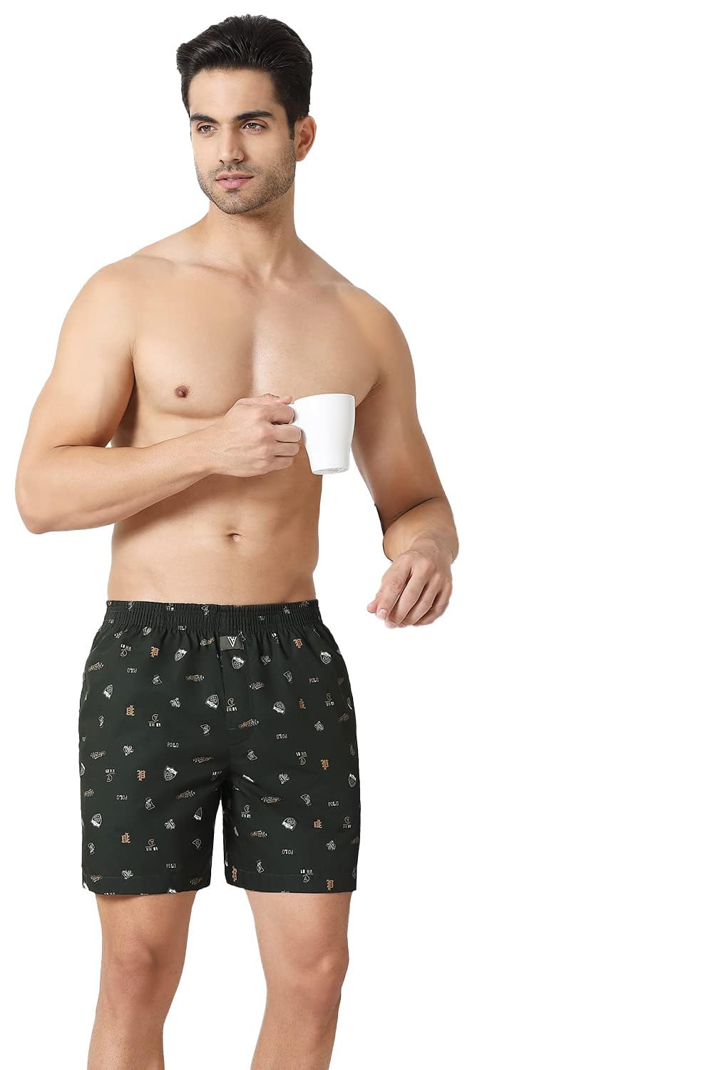 van heusen Men Boxer Shorts - 100% Combed Cotton - Allover Print, Side Pocket, Side Slits-picture-16