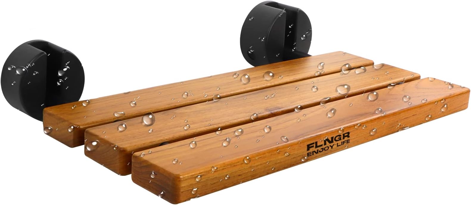 20" Teak Folding Shower Seat Wall Mounted,Fold Down Shower Bench for Small Shower Space, Home Care Teak Wood Stool for Inside Shower,Pregnants-Maximum Load 440lb[European Teak] for Halloween