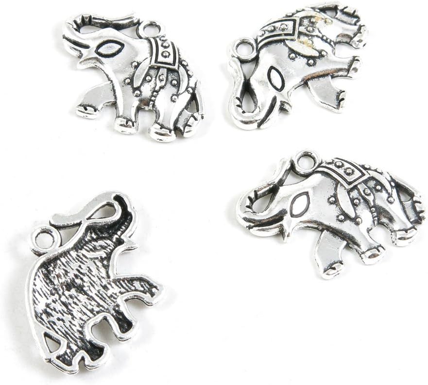 Antique Silver Tone Jewelry Making Charms Pendant Findings Craft Supplies Bulk Lots Arts U6WZ0 Elephant